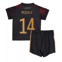 Dječji Nogometni Dres Njemačka Jamal Musiala #14 Gostujuci SP 2022 Kratak Rukav (+ Kratke hlače)